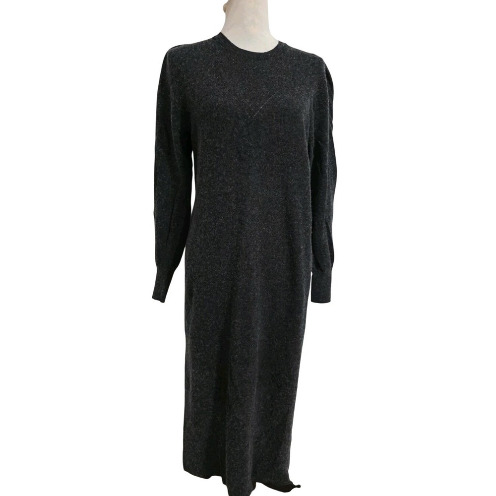 Lucky Brand Sweater Dress Charcoal Grey Medium Long Length Fall Casual Workwear‎